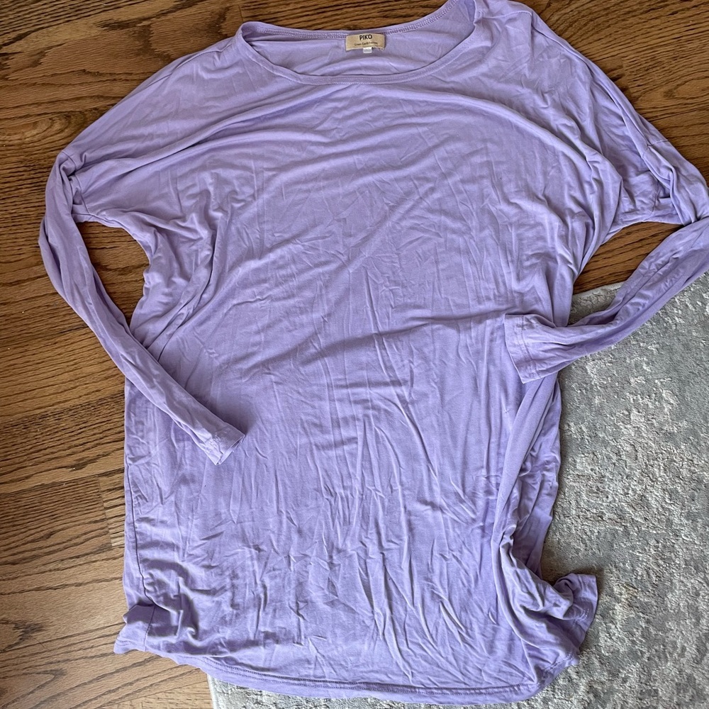 Lavender Piko Longsleeve Top - Medium